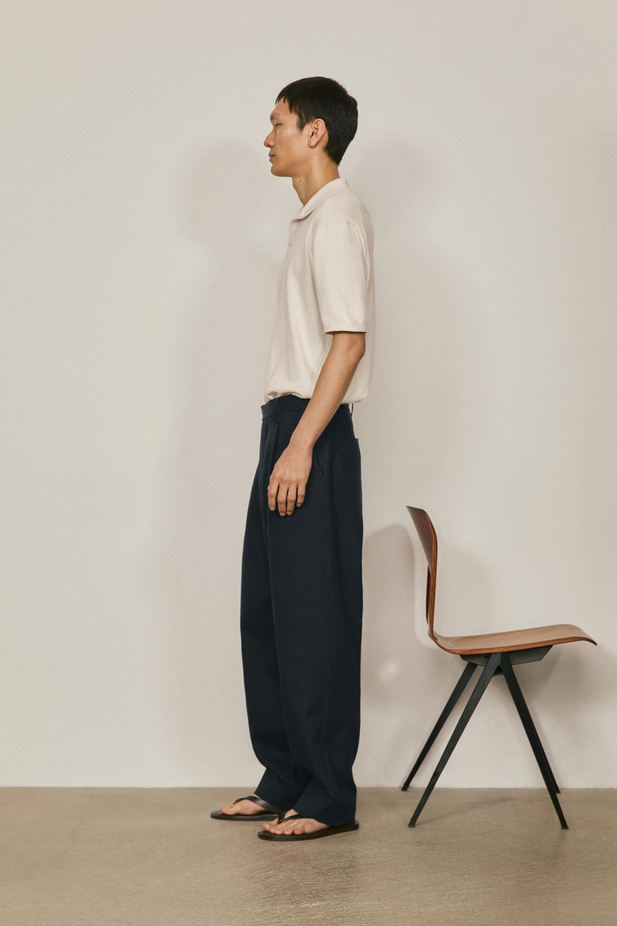Total look darted linen trousers - LIMITED EDITION